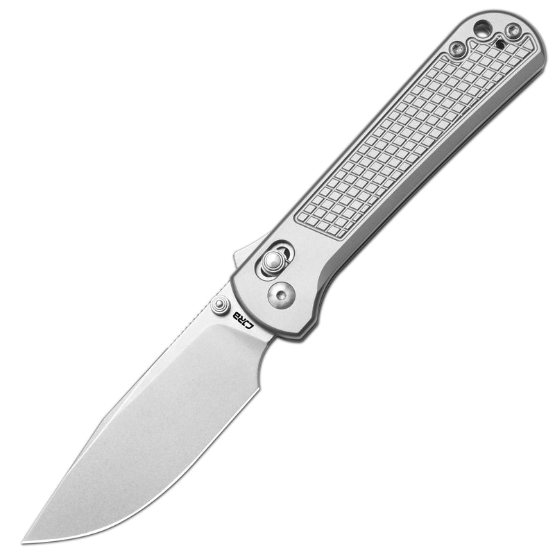 CJRB Bolt Thumbs Stud Recoil Lock Knife Titanium Handle (3.25'' Stone Wash S90V Blade) J1960G-GY