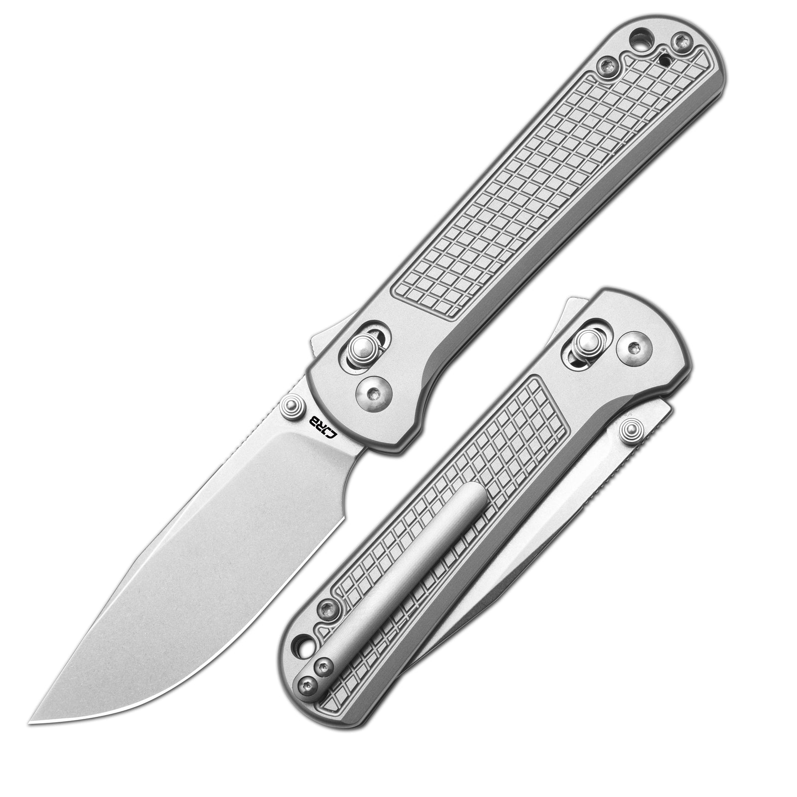 CJRB Bolt Thumbs Stud Recoil Lock Knife Titanium Handle (3.25'' Stone Wash S90V Blade) J1960G-GY
