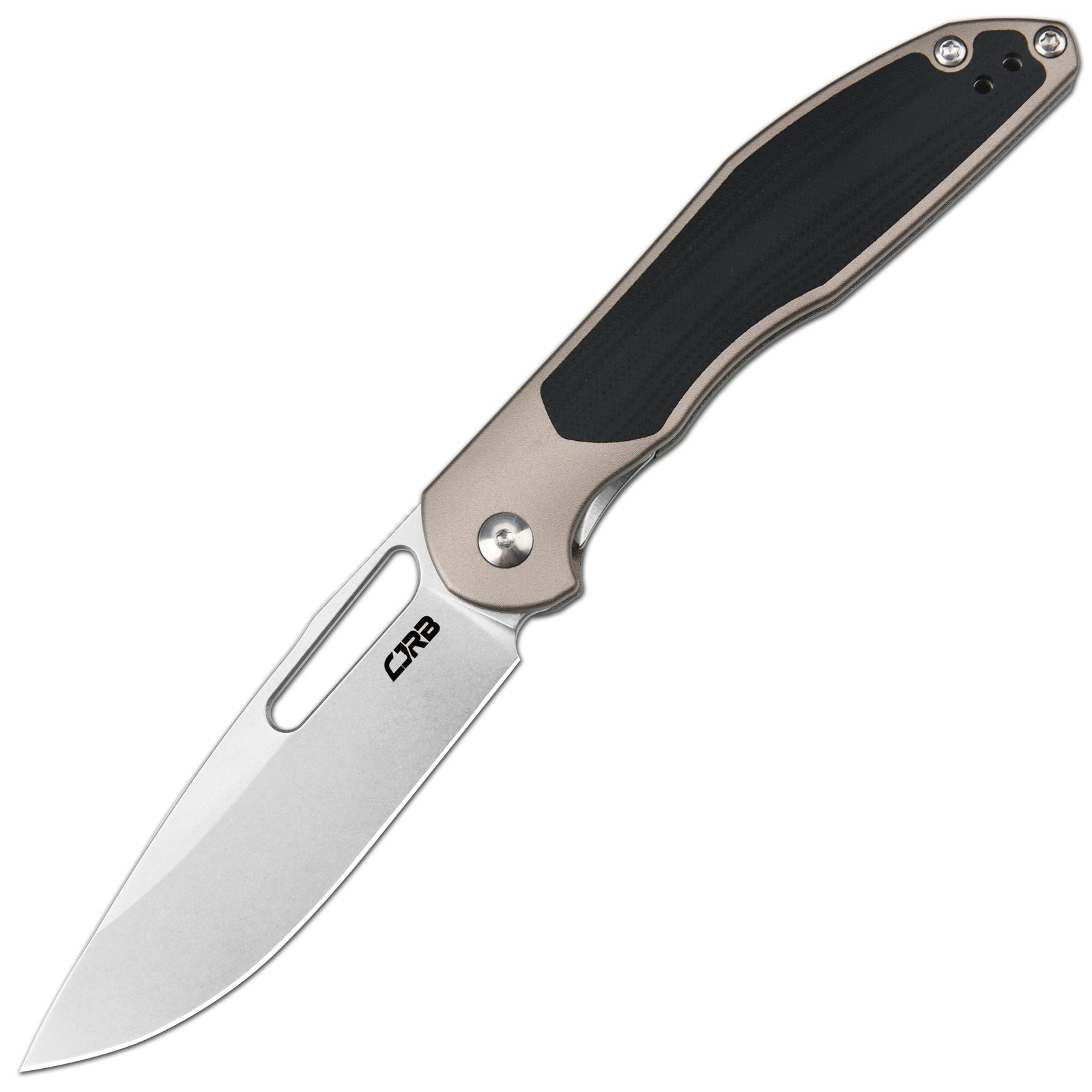 CJRB Droma Liner Lock Thumb Hole Knife Inlay Aluminum And G10 Inlay Handle (3.33'' Stone Wash AR-RPM9 Blade) J1963-BK