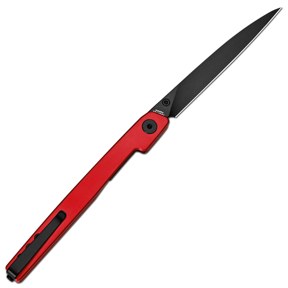 CJRB Lanky Thumb Stud & Liner Lock Knife Red Aluminum Handle (3.58'' Sandvik 14C28N Black PVD Coating Blade) J1965-BRE (Exclusive)