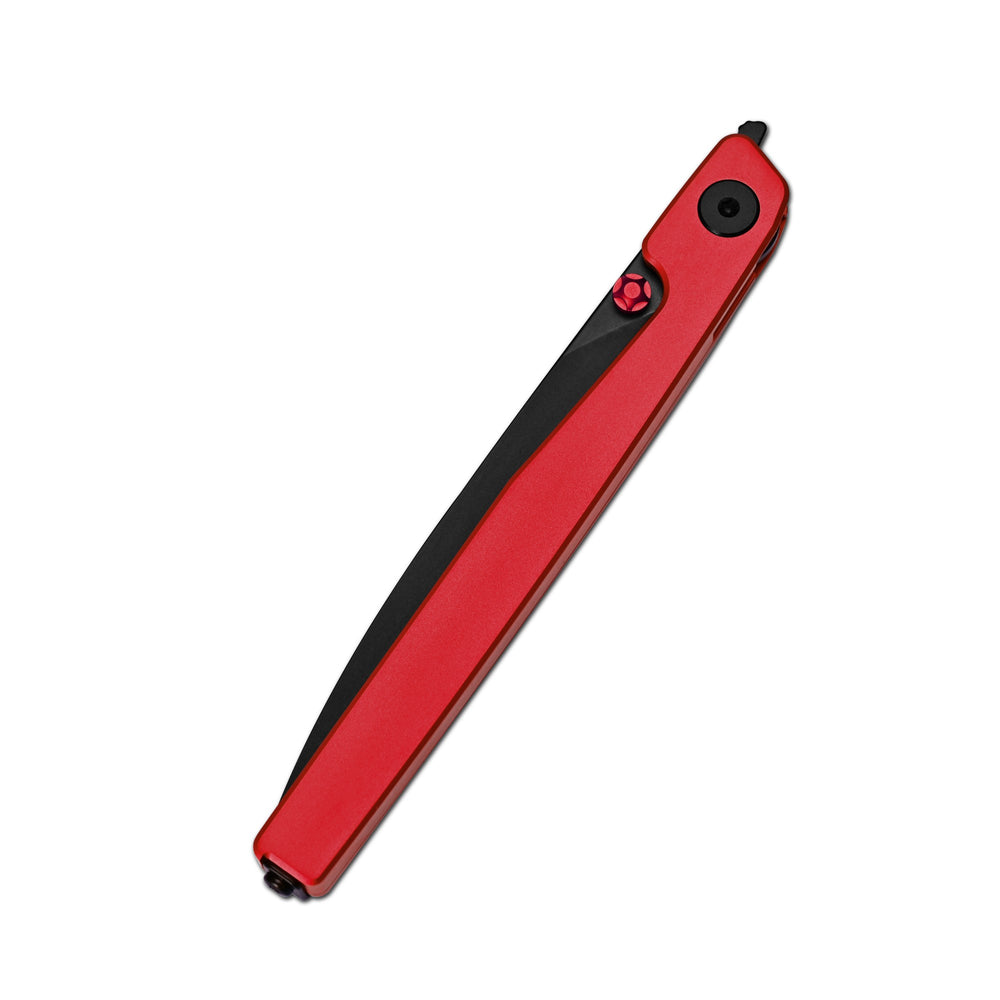 CJRB Lanky Thumb Stud & Liner Lock Knife Red Aluminum Handle (3.58'' Sandvik 14C28N Black PVD Coating Blade) J1965-BRE (Exclusive)