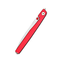 CJRB Lanky Thumb Stud & Liner Lock Knife Red Aluminum Handle (3.58'' Sandvik 14C28N Sand Polish Blade) J1965-RE (Exclusive)