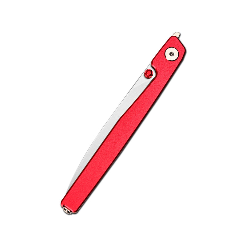 CJRB Lanky Thumb Stud & Liner Lock Knife Red Aluminum Handle (3.58'' Sandvik 14C28N Sand Polish Blade) J1965-RE (Exclusive)
