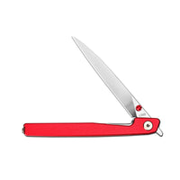 CJRB Lanky Thumb Stud & Liner Lock Knife Red Aluminum Handle (3.58'' Sandvik 14C28N Sand Polish Blade) J1965-RE (Exclusive)