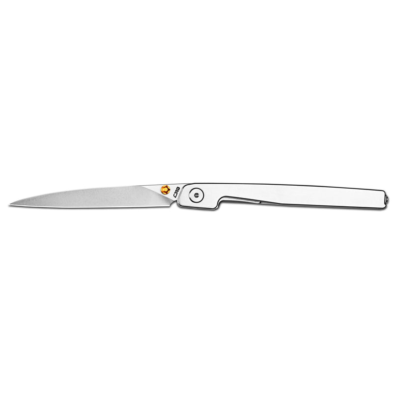 CJRB Lanky Thumb Stud & Front Flipper Liner Lock EDC Knife Steel Handle Steel Clip(3.58'' CPM S90V Stone Wash Blade) J1965G-ST