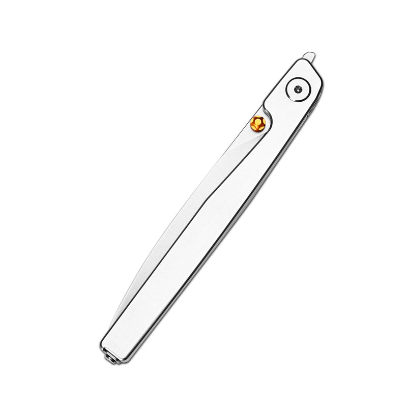 CJRB Lanky Thumb Stud & Front Flipper Liner Lock EDC Knife Steel Handle Steel Clip(3.58'' CPM S90V Stone Wash Blade) J1965G-ST