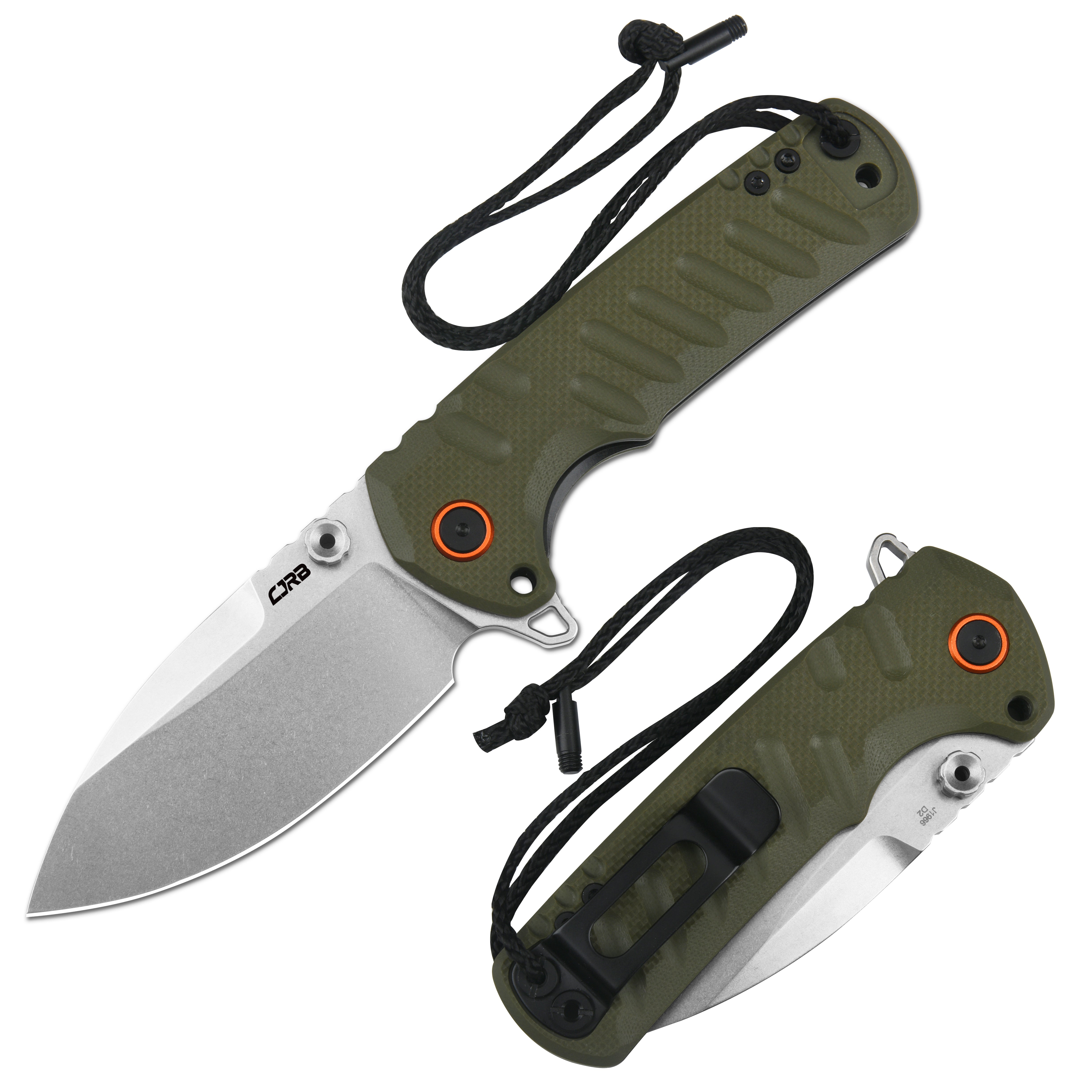 CJRB Tundra Liner Lock Flipper Knife Smooth Green G10 Handle (3.78