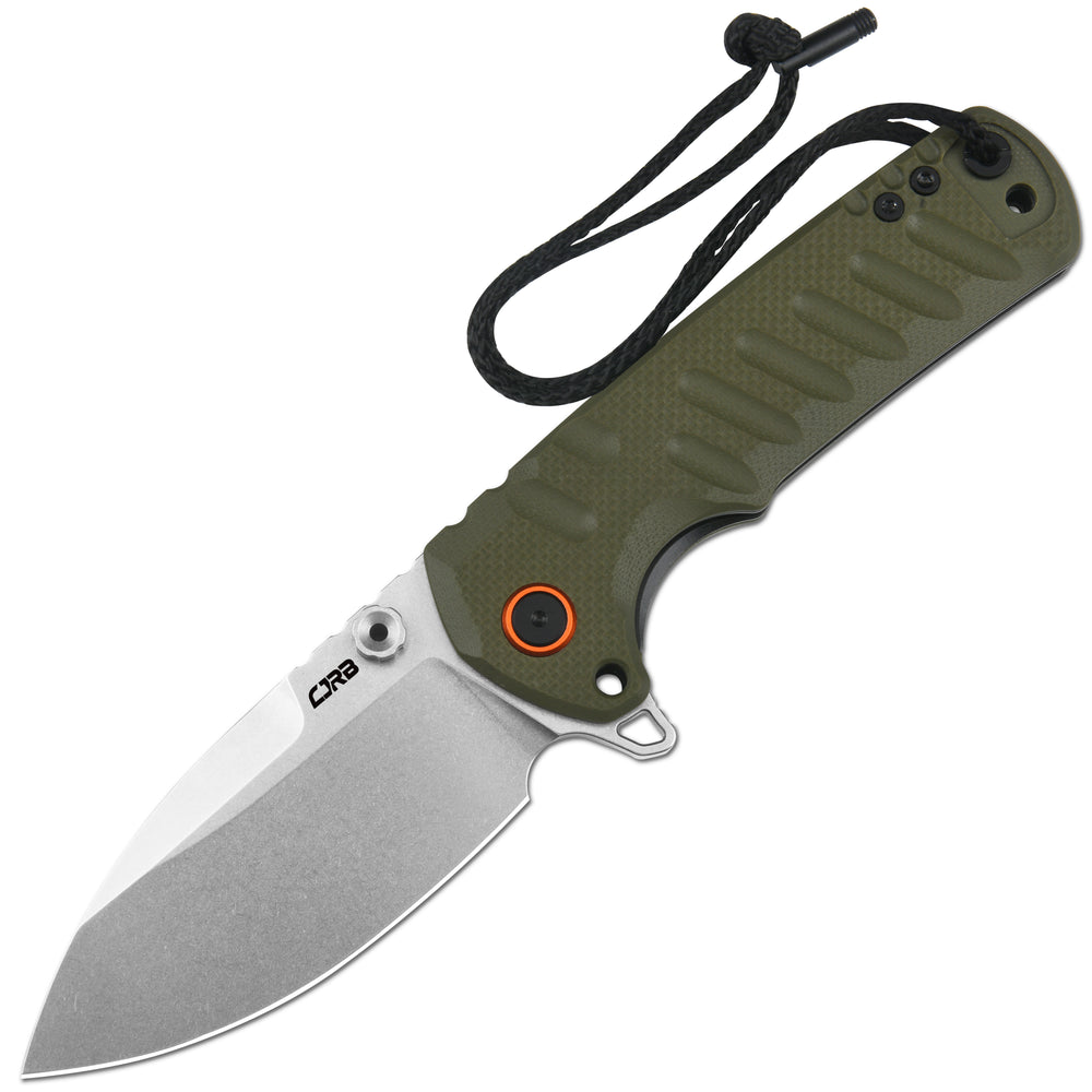 CJRB Tundra Liner Lock Flipper Knife Smooth Green G10 Handle (3.78'' Stone Wash D2 Blade) J1966-GN