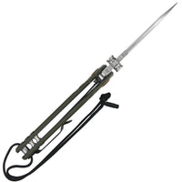 CJRB Tundra Liner Lock Flipper Knife Smooth Green G10 Handle (3.78'' Stone Wash D2 Blade) J1966-GN