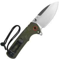 CJRB Tundra Liner Lock Flipper Knife Smooth Green G10 Handle (3.78'' Stone Wash D2 Blade) J1966-GN