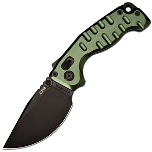 CJRB Doubletap Thumb Stud & Recoil Lock V2 Tatical Knife Green 7075-T6 Aluminum Handle(3.86'' D2 Black PVD Coating Blade) J1970-BAL (Exclusive)