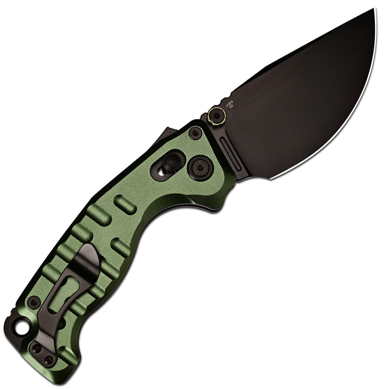 CJRB Doubletap Thumb Stud & Recoil Lock V2 Tatical Knife Green 7075-T6 Aluminum Handle(3.86'' D2 Black PVD Coating Blade) J1970-BAL (Exclusive)