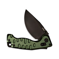 CJRB Doubletap Thumb Stud & Recoil Lock V2 Tatical Knife Green 7075-T6 Aluminum Handle(3.86'' D2 Black PVD Coating Blade) J1970-BAL (Exclusive)