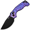 CJRB Doubletap Thumb Stud & Recoil Lock V2 Tatical Knife Crystal Titanium Handle(3.86'' CPM S35VN Steel Black PVD Coating Blade) J1970-CPU