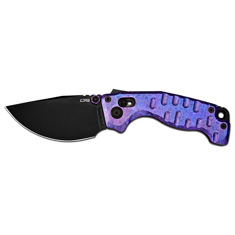 CJRB Doubletap Thumb Stud & Recoil Lock V2 Tatical Knife Crystal Titanium Handle(3.86'' CPM S35VN Steel Black PVD Coating Blade) J1970-CPU