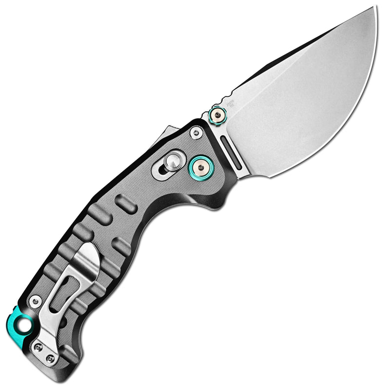 CJRB Doubletap Thumb Stud & Recoil Lock V2 Tatical Knife Gray 7075-T6 Aluminum Handle(3.86'' D2 Stone Wash Blade) J1970-GAL (Exclusive)