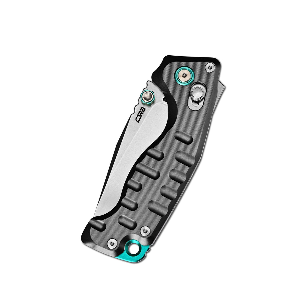 CJRB Doubletap Thumb Stud & Recoil Lock V2 Tatical Knife Gray 7075-T6 Aluminum Handle(3.86'' D2 Stone Wash Blade) J1970-GAL (Exclusive)