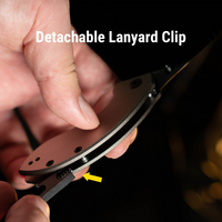 CJRB Spud Thumb Stud & Liner Lock Neck Knife Champagne Aluminum Handle(2.34'' AR-RPM9 Steel Black PVD Coating Blade) J1971-CP