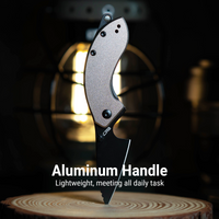 CJRB Spud Thumb Stud & Liner Lock Neck Knife Champagne Aluminum Handle(2.34'' AR-RPM9 Steel Black PVD Coating Blade) J1971-CP
