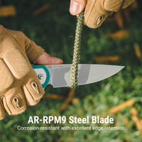 CJRB Rodayo Flipper & Liner Lock Folding Knife Green G10 Handle (3.78'' Stone Wash AR-RPM9 Steel Blade) J1972-GWH