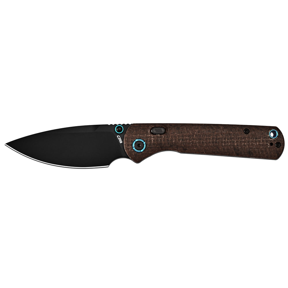 CJRB Latitude Thumb Stud & Top Liner Lock EDC Knife Micarta(Glow In the Dark) Handle(3.47'' AR-RPM9 Steel Black PVD Blade) J1975-GDBN (Exclusive)
