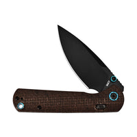 CJRB Latitude Thumb Stud & Top Liner Lock EDC Knife Micarta(Glow In the Dark) Handle(3.47'' AR-RPM9 Steel Black PVD Blade) J1975-GDBN (Exclusive)