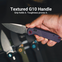 CJRB Latitude Thumb Stud & Top Liner Lock EDC Knife Purple CNC G10 Textured Handle(3.47'' AR-RPM9 Steel Stone Wash Blade) J1975-PU