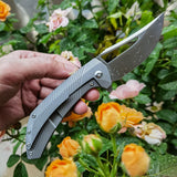 ArtisanCutlery Banjaara Prototype ATZ-1868G S90V Blade Titanium Handle Folding Knives