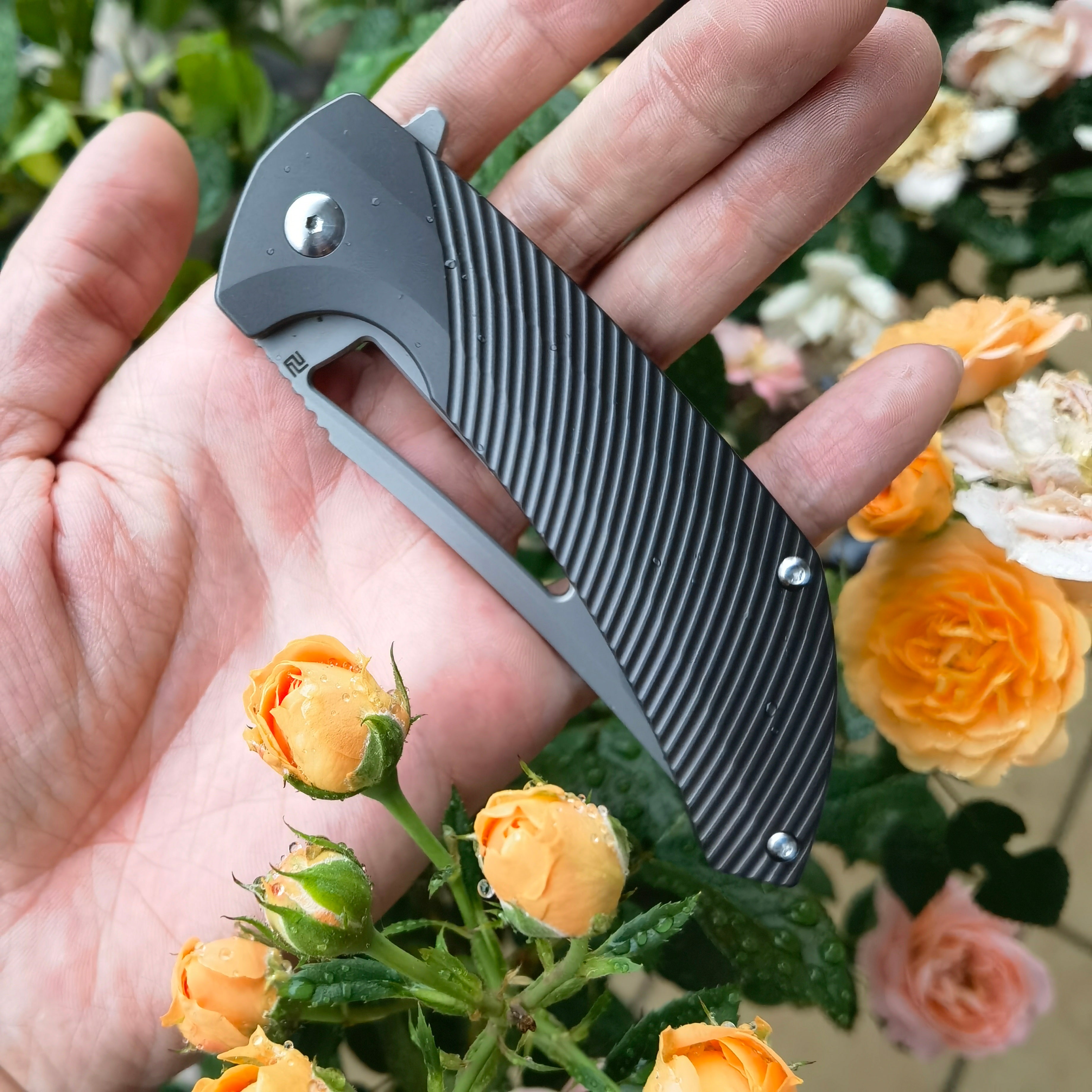 ArtisanCutlery Banjaara Prototype ATZ-1868G S90V Blade Ti