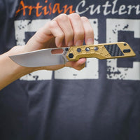 ArtisanCutlery Beest ATZ-1878G S35VN Blade Titanium Handle Folding Knives Gold