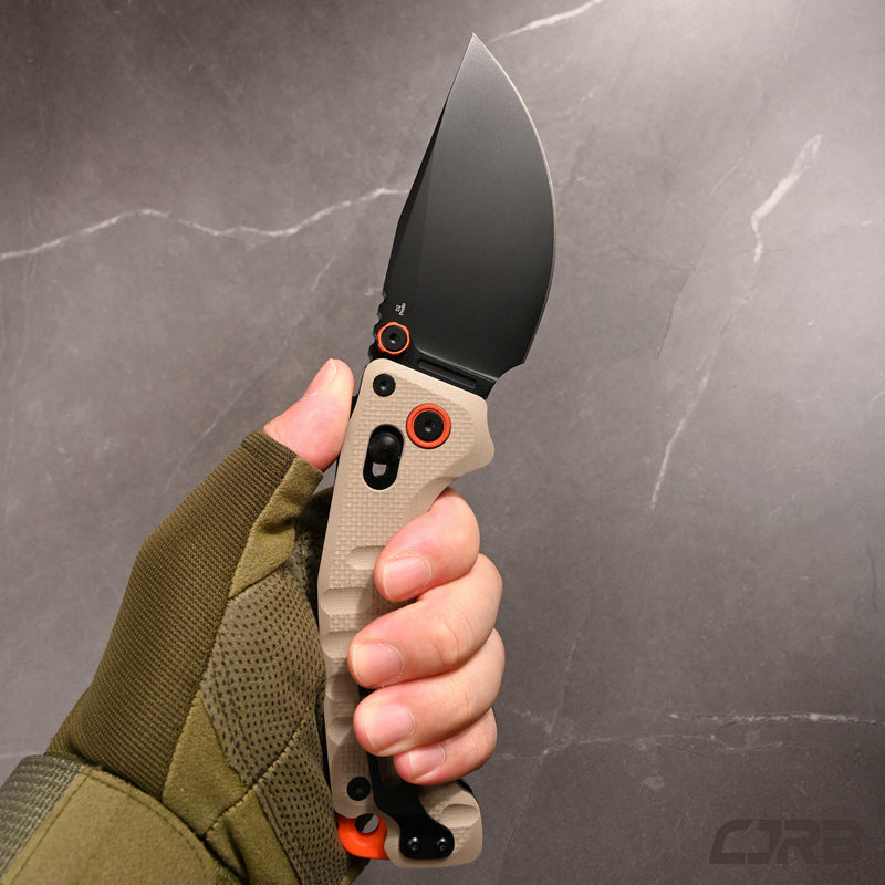 ArtisanCutlery Doubletap Recoil Lock Knife G10 Handle (3.86'' Black PVD Coating&Stone Wash D2 Blade) 1888P Prototype