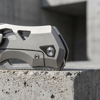 Artisan Cutlery Tortoise Frame Lock Knife Grey Titanium Handle (3.7'' Stone Wash S35VN Blade) 1884G-BK