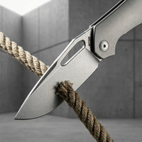 Artisan Cutlery Keras Liner Lock Front Flipper Knife Titanium Handle (3.31'' Stone Wash S35VN Blade) 1880G-GY