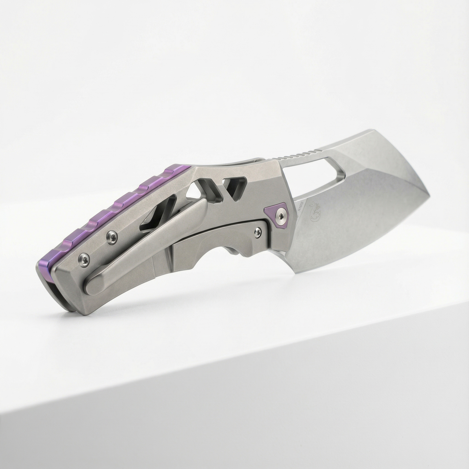 Artisan Cutlery Tortoise 1884G S35VN Steel Blade Titanium Handle Folding Knives Purple