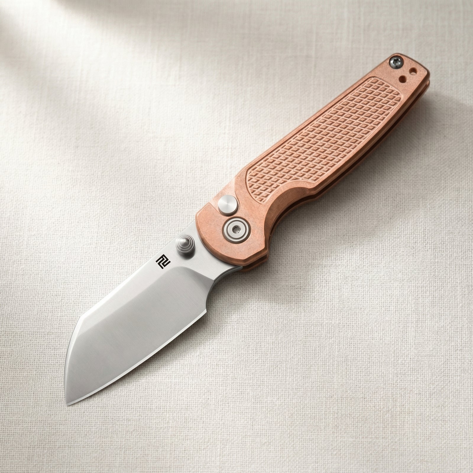 Artisan Cutlery Cleo 1871G-CO CPM S90V Blade Copper Handle Folding Knives