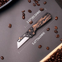 CJRB Boxer Button Lock Knife Black G10 Handle (2.3'' Stone Wash Steel Blade) J1967-BBK, with 10 pcs blades