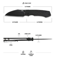 CJRB Kestrel J1962 AR-RPM9 Steel Blade G10 Handle Folding Knives Black