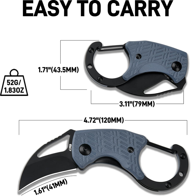 CJRB Anansi J1964 AR-RPM9 Steel Blade G10 Handle Folding Knives Blue G10 Handle/Black PVD Finish