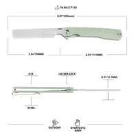 ArtisanCutlery Orthodox V2 Flipper & Liner Lock Knife Green G10 Handle (3.54'' Sand polish AR-RPM9 Blade) 1883P-NTG