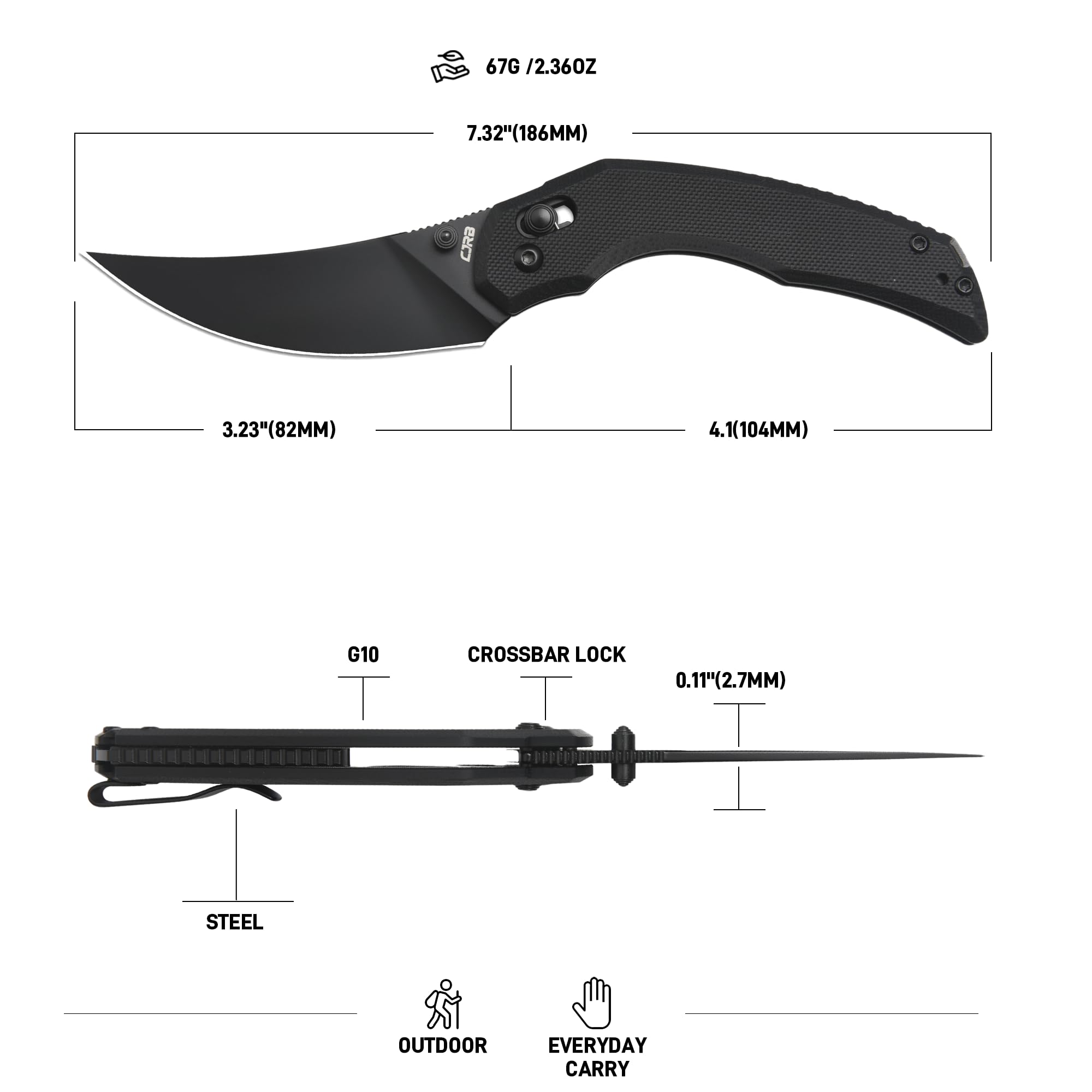 CJRB | Nanner Front J1955 | Crossbar Lock Folding Knife