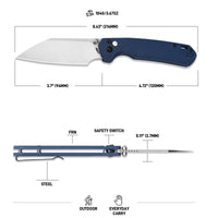 CJRB Large Pyrite-Light Button Lock with safety switch Knife FRN Handle (3.7'' Stonewash CPM S90V Blade) J1945LG-BU