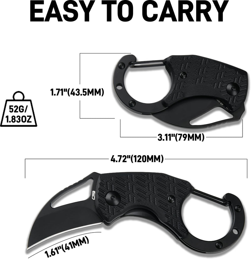 CJRB Anansi J1964 AR-RPM9 Steel Blade G10 Handle Folding Knives Black G10 Handle/Black PVD Finish