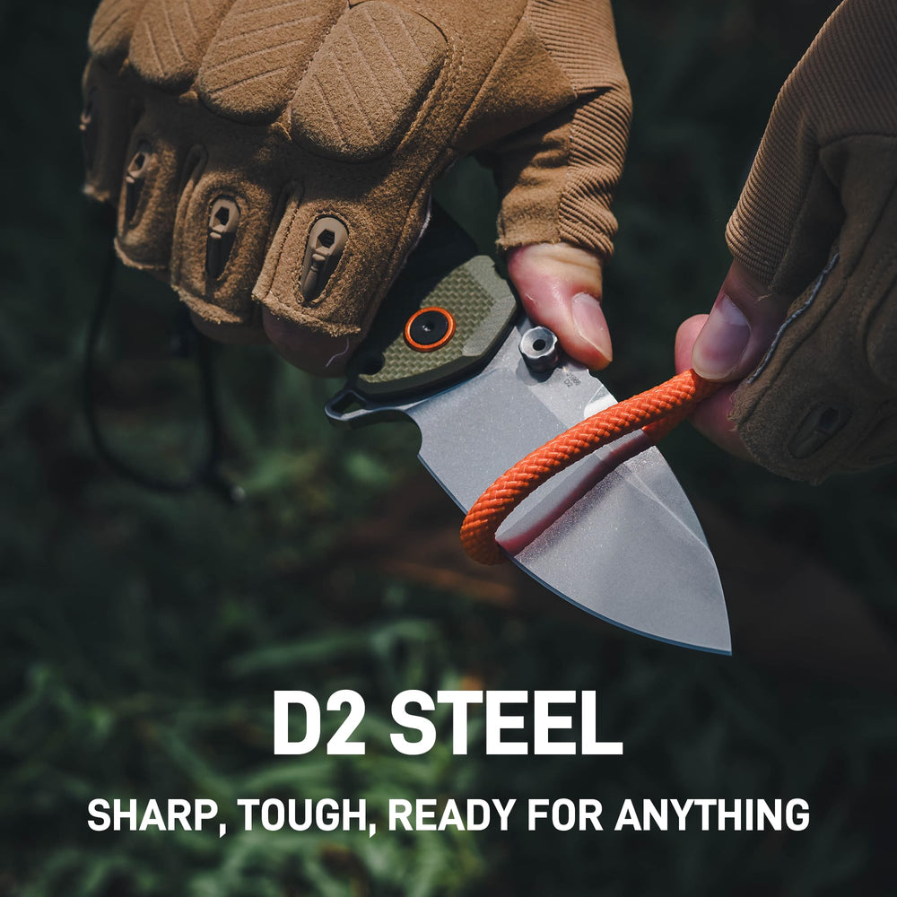 CJRB Tundra Liner Lock Flipper Knife Smooth Green G10 Handle (3.78'' Stone Wash D2 Blade) J1966-GN