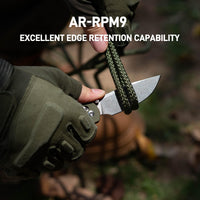 CJRB Bolt Thumbs Stud Recoil Lock Knife Green G10 Handle (3.25'' Stone Wash AR-RPM9 Blade) J1960-GN