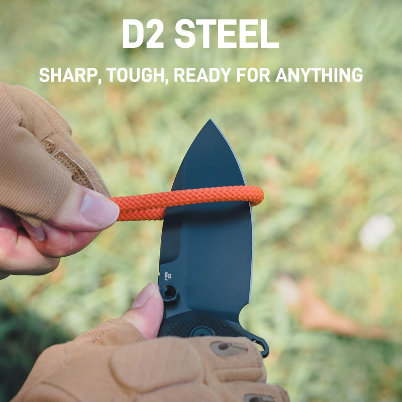 CJRB Tundra Liner Lock Knife Smooth Black G10 Handle (3.78'' Black PVD Coating D2 Blade) J1966-BBK