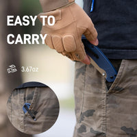 CJRB Large Pyrite-Light Button Lock with safety switch Knife FRN Handle (3.7'' Stonewash CPM S90V Blade) J1945LG-BU