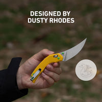 CJRB Nanner Front Flipper Crossbar lock Knife Yellow G10 Handle (3.23'' Sand Polish AR-RPM9 Blade) J1955-YE