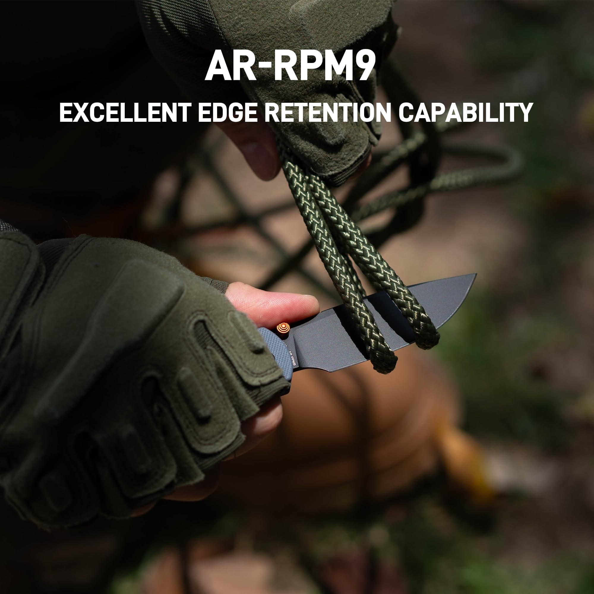 CJRB Bolt Thumbs Stud Recoil Lock Knife Blue G10 Handle (3.25'' Black PVD Coating AR-RPM9 Blade) J1960-BGY