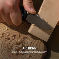 CJRB Maximal Crossbar Lock Knife Black G10 Handle (2.95'' Stone Wash AR-RPM9 Blade) J1954-BK