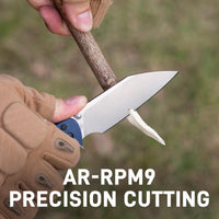 CJRB Large Pyrite-Light Button Lock with safety switch Knife FRN Handle (3.7'' Stonewash CPM S90V Blade) J1945LG-BU